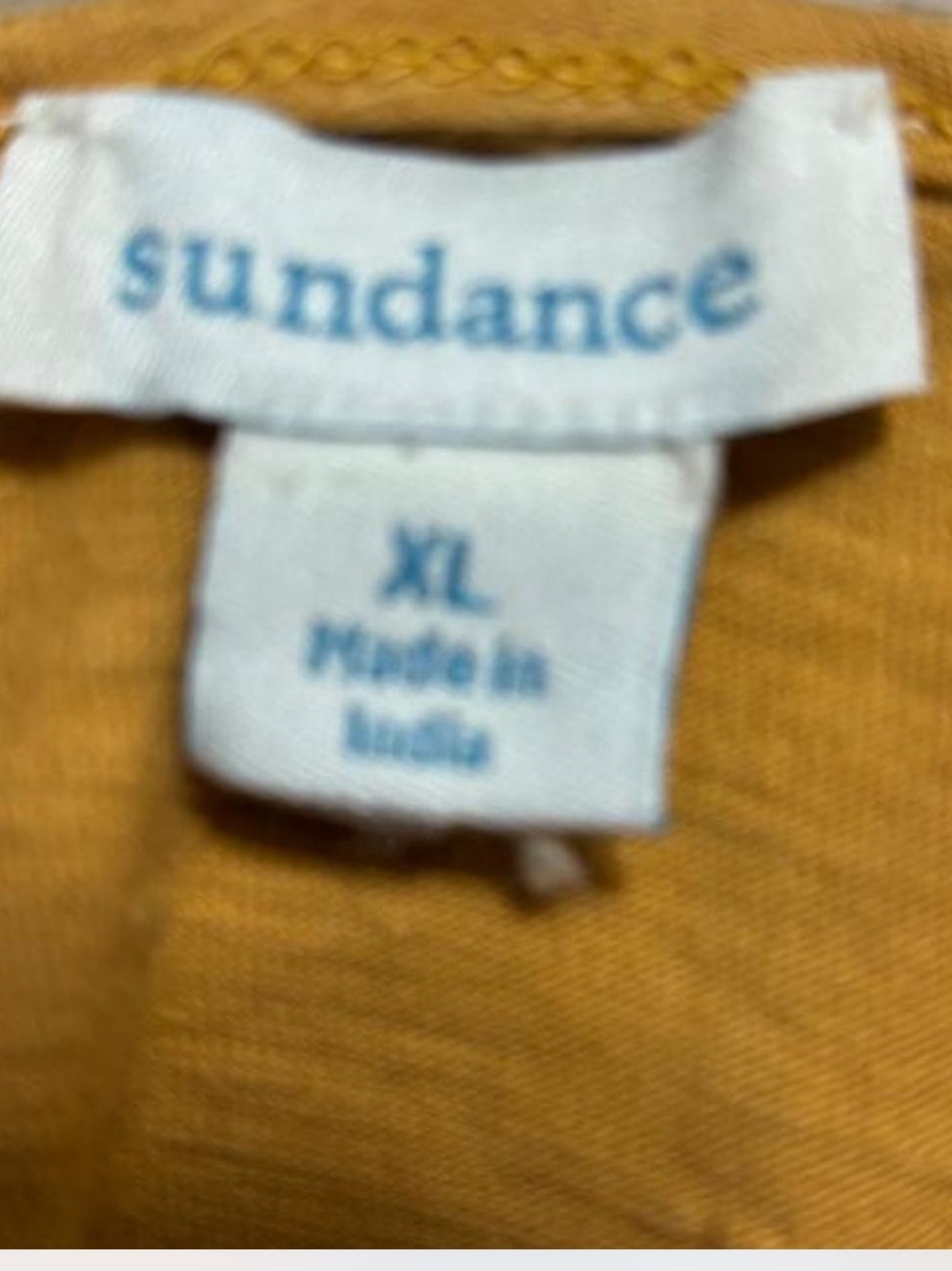 Sundance Women’s XL Mustard Yellow Embroidered Beaded Boho Top - Picture 5 of 6